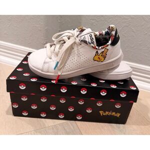Adidas Advantage K Pokemon Pikachu White Sneakers EG1999 Kids Size 12K